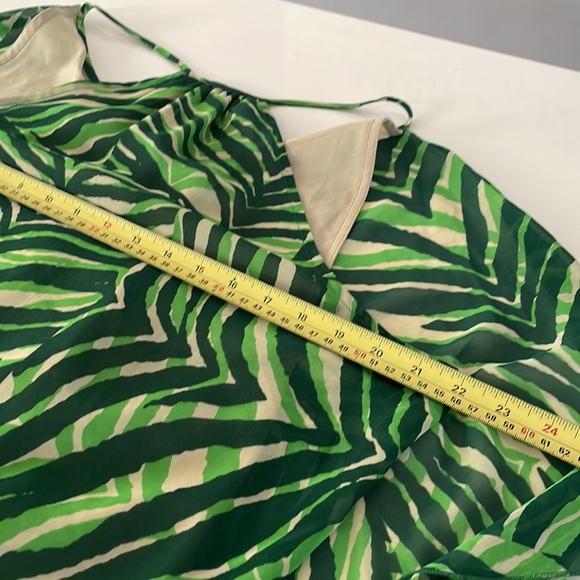 Jessica Simpson Tropical Flowing Top Green/Cream size LG - Picture 11 of 11